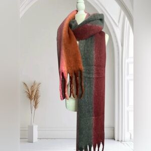 Torrid Super Soft Horizontal Stripe Print Knit Blanket Scarf